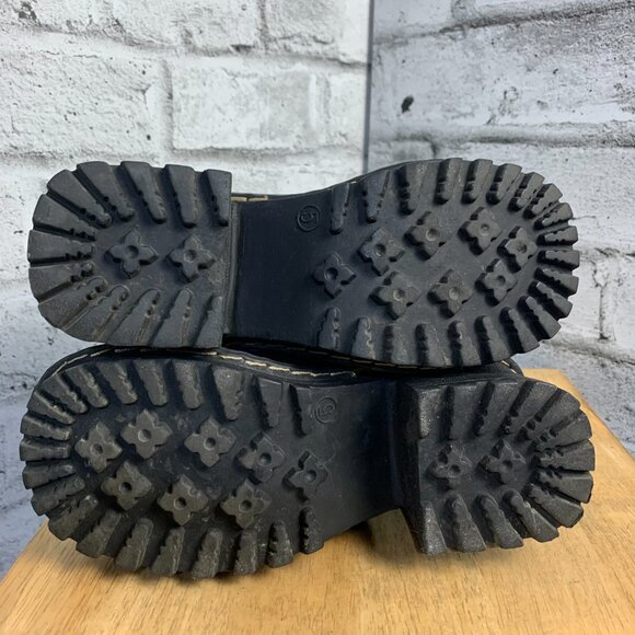 Vintage Y2K Nevada Chunky Heel Platform Mules 5 Black Leather Slip On Shoes 90s - Picture 10 of 13